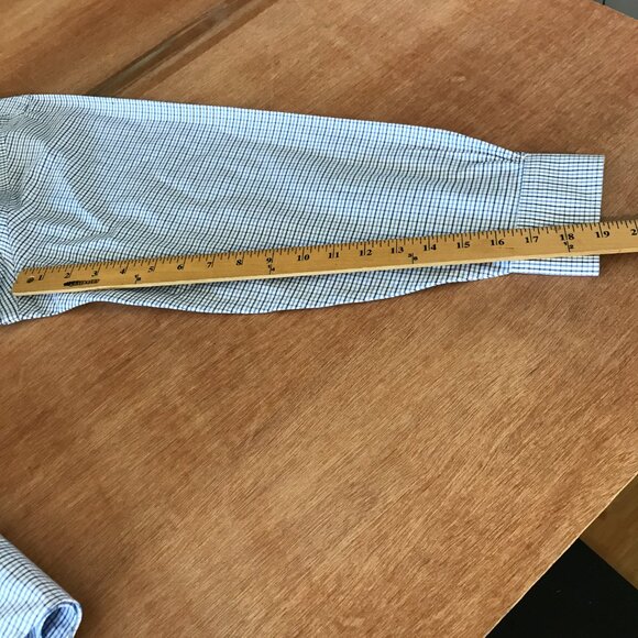 Brooks Brothers Regent Shirt Men 17.5-33 Blue Plaid Button Down Pocket Non Iron - Picture 9 of 13